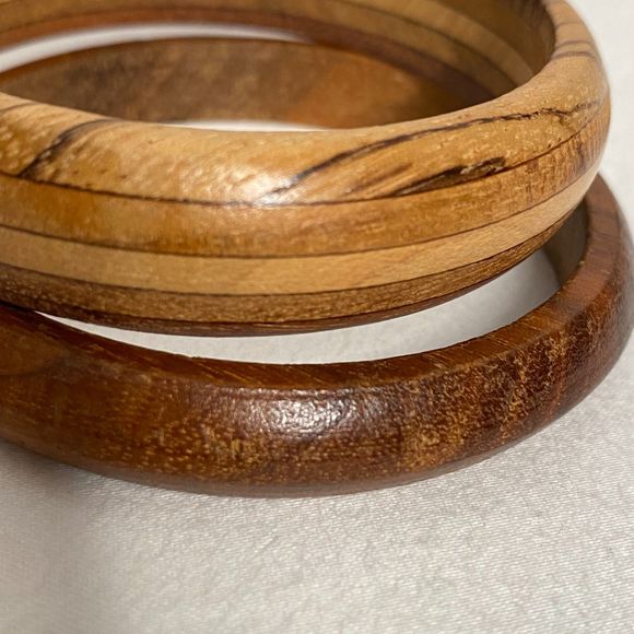 Wooden Bangle Bracelets Different Patterns, Different Widths - Picture 7 of 10